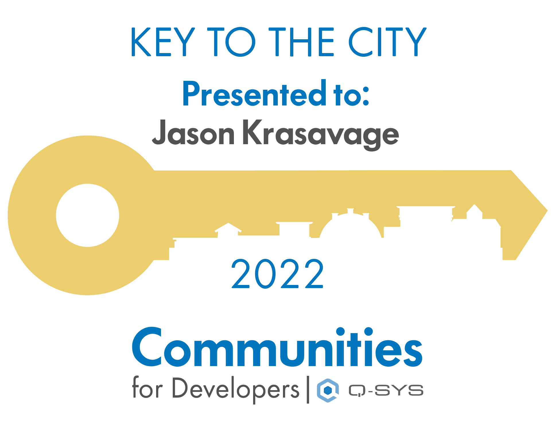 Q-SYS Key to the City Award 2022