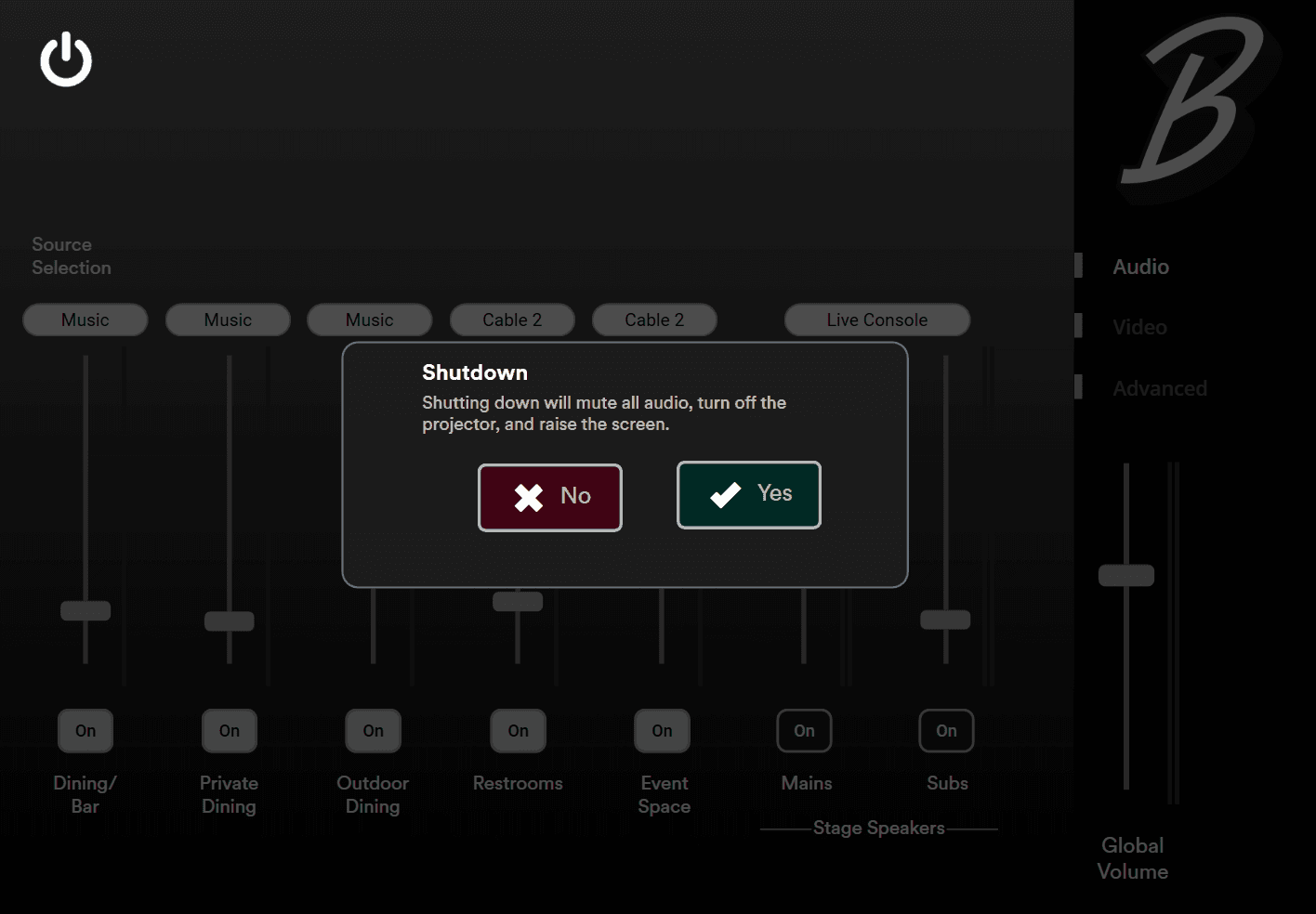 Backyard - Sports Bar, Live Event & Entertainment Venue touch panel interface, image 6